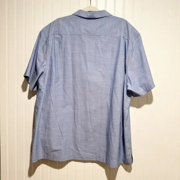 Magna Ready Blue Short Sleeve Button Up Stress Free Shirting Mens XXL - Picture 4 of 5
